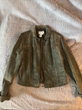 Live a Little Olive Green Suede Panel Jacket